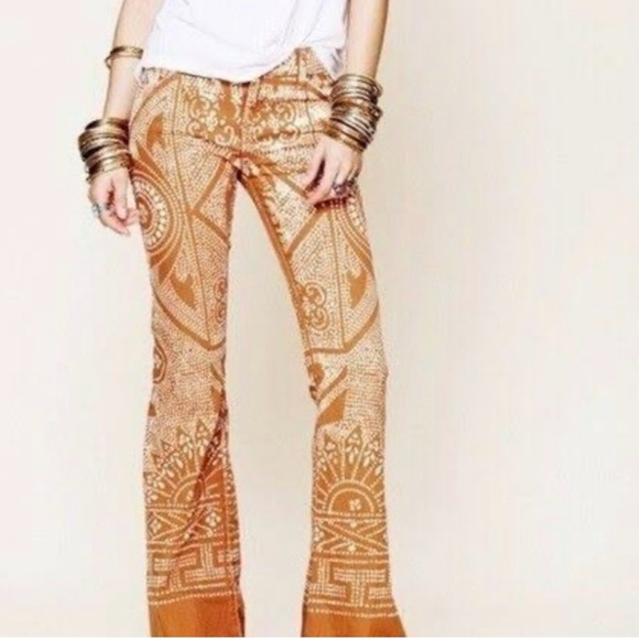 Free people Discharge Bali Flare In Caramel Wash 24 preowned - Picture 3 of 9